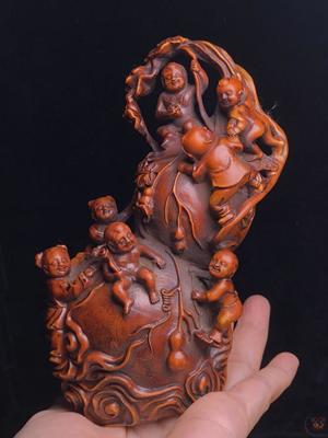 鬼斧神工·福禄万代｜回流老黄杨木雕，藏家必入的千金重器